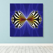 Kissende Zebra vis Abstract op gestreken Canvas (Insitu (Houten vloer))