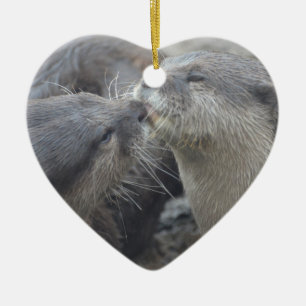 Kisser River Otters Keramisch Ornament