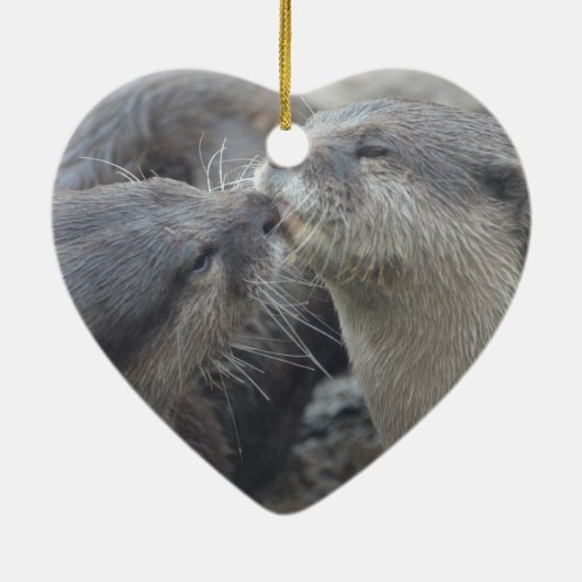 Kisser River Otters Keramisch Ornament (Achterkant)