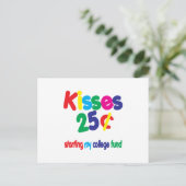 KISSES 25 cent ... College-fonds Briefkaart (Staand voorkant)