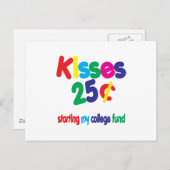 KISSES 25 cent ... College-fonds Briefkaart (Voorkant / Achterkant)
