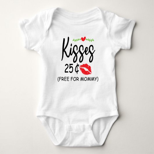 Kisses 25 cent gratis voor Baby van Valentijnsdag Romper (Voorkant)