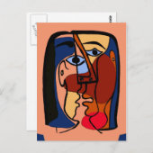 Kisses Abstract Briefkaart (Voorkant / Achterkant)