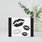 kisses-blackwhitegrey briefkaart (Staand voorkant)