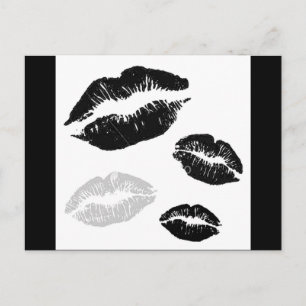 kisses-blackwhitegrey briefkaart