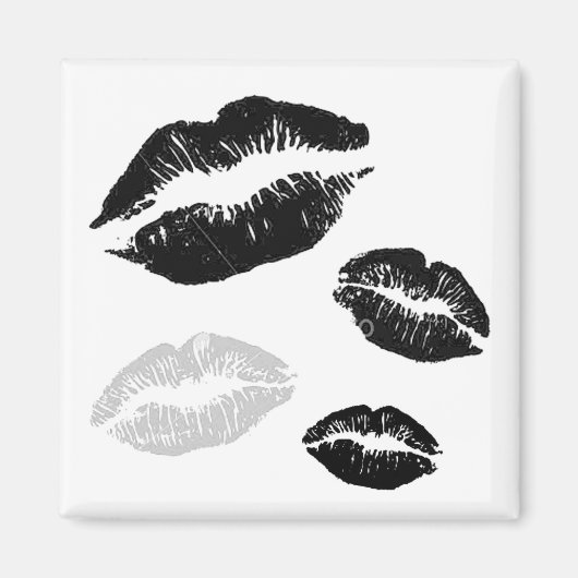 kisses-blackwhitegrey magneet (Voorkant)