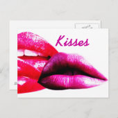 Kisses, Briefkaart met lips (Voorkant / Achterkant)