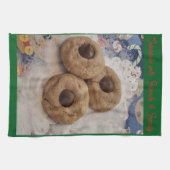 Kisses Cookie Hand Towel on Green Theedoek (Horizontaal)