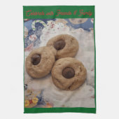 Kisses Cookie Hand Towel on Green Theedoek (Verticaal)