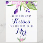 Kisses elegant floral vrijgezellenfeest sign (Voorkant)