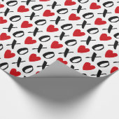 Kisses en hugs met Red Hearts Pattern Cadeaupapier (Hoek)