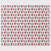 Kisses en hugs met Red Hearts Pattern Cadeaupapier (Vlak)