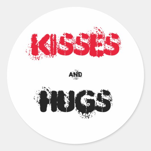 Kisses en Hugs Ronde Sticker (Voorkant)