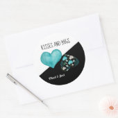 Kisses en Waterverf van hanen Harten handgeschilde Ronde Sticker (Envelop)