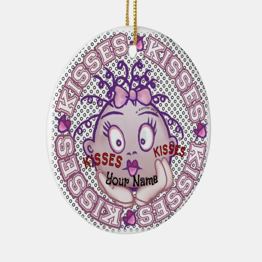 Kisses Face Keramisch Ornament (Rechts)