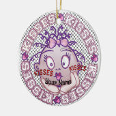 Kisses Face Keramisch Ornament (Links)