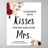Kisses for Soon Mrs Marsala Shower Game Sign Poster (Voorkant)