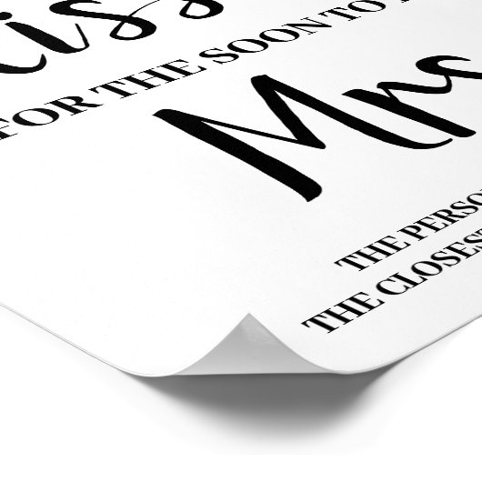 Kisses for Soon Mrs Sunflower Shower Game Sign Poster (Hoek)