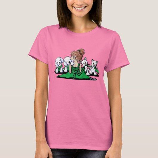 Kisses & Giggles Maltese en Katten T-shirt (Voorkant)