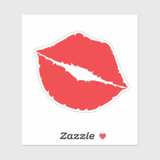 Kisses Grote Rode Lippen Sticker (Vel)