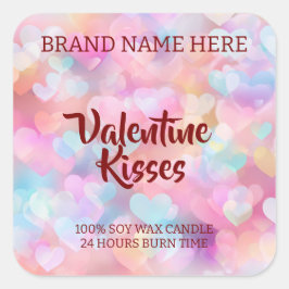 Kisses & Hearts Modern Valentine Candle Labels