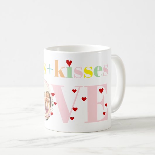 Kisses, liefde, touwtjes foto-Valentijnsdag Koffiemok (Voorkant rechts)