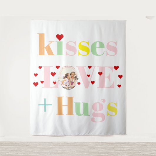 Kisses, liefde, touwtjes foto-Valentijnsdag Wandkleed (Voorkant)