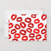 kisses lips lipstick print valentines day pattern kaart (Voorkant)