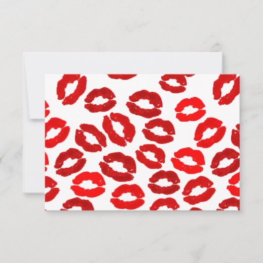 kisses lips lipstick print valentines day pattern kaart (Voorkant)