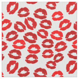 kisses lips lipstick print valentines day pattern stof
