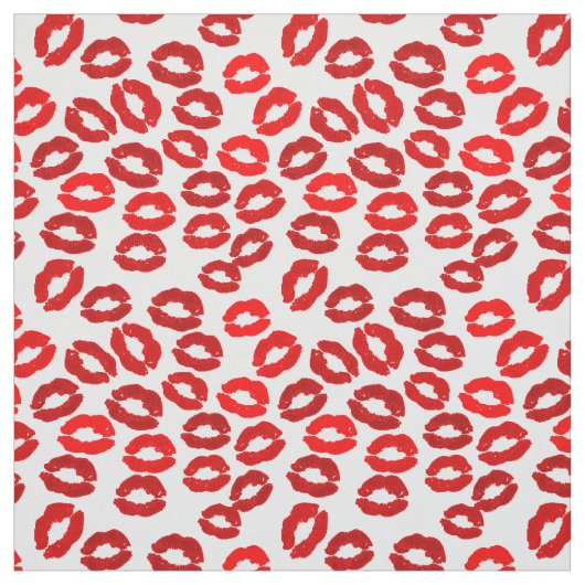 kisses lips lipstick print valentines day pattern stof (Swatch)