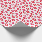 Kisses Lips Sassy Pink and Red Cadeaupapier (Hoek)