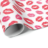 Kisses Lips Sassy Pink and Red Cadeaupapier (Rol Hoek)