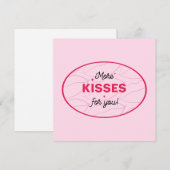 Kisses Love Lips Red Pink Lettering. (Voorkant / Achterkant)