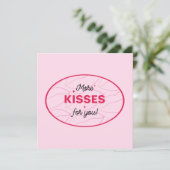 Kisses Love Lips Red Pink Lettering. (Staand voorkant)