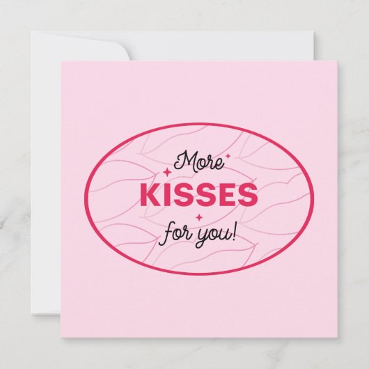 Kisses Love Lips Red Pink Lettering. (Voorkant)