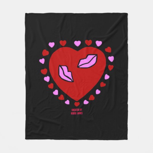 Kisses Medium Fleece Blanket Deken (Voorkant)