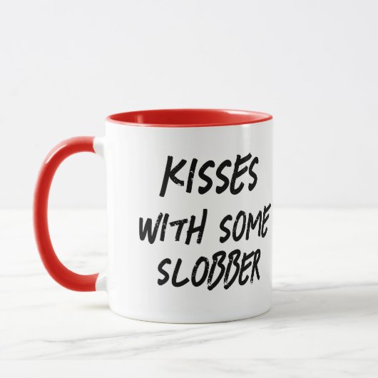 Kisses...met wat slobber...Valentijnse feestdag C Mok (Links)