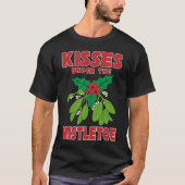 Kisses onder de Mistletoe Holly Holiday Xmas T-shirt (Voorkant)