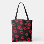 Kisses op zwart tote bag (Achterkant)