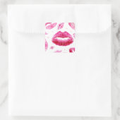 Kisses over alles (wit) vierkante sticker (Tas)