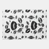 Kisses over alles (zwart en wit) theedoek (Horizontaal)
