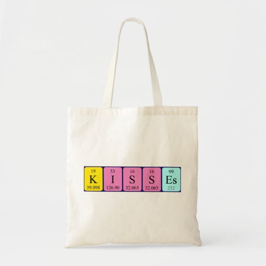 Kisses periodieke lijstnaam canvas tas (Voorkant)