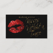 Kisses - Red Glitter en Elegant Gold Visitekaartje (Voorkant)
