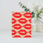 KISSES RED LIPS-BRIEFKAARTEN BRIEFKAART (Staand voorkant)