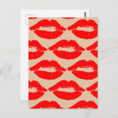 KISSES RED LIPS-BRIEFKAARTEN BRIEFKAART (Voorkant / Achterkant)