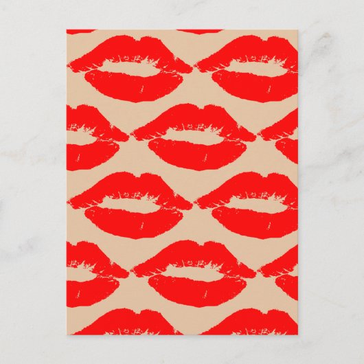 KISSES RED LIPS-BRIEFKAARTEN BRIEFKAART (Voorkant)