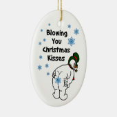 Kisses Snowman die je met Kerstmis blaast Keramisch Ornament (Rechts)