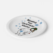 Kisses Snowman die je met Kerstmis blaast Papieren Bordje (Gekanteld)