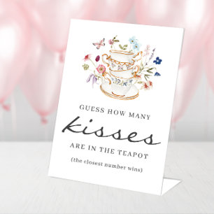 Kisses Thee Partij Bord Reclamebord Met Voetstuk